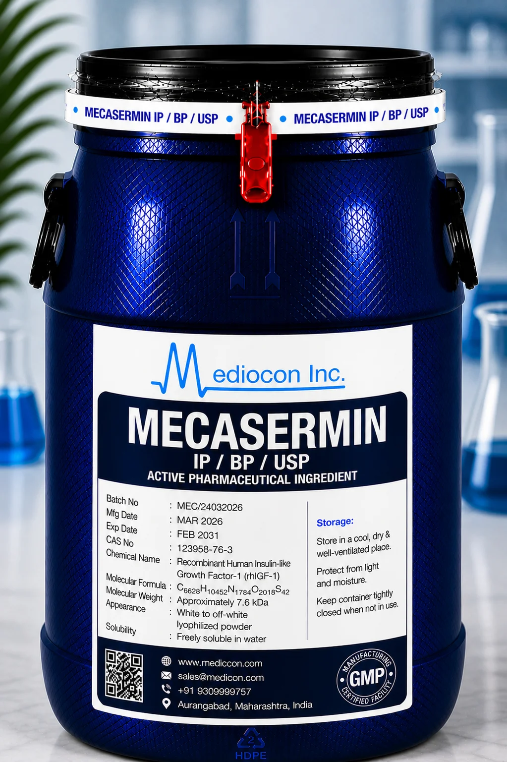 Mecasermin API — Mediocon Inc