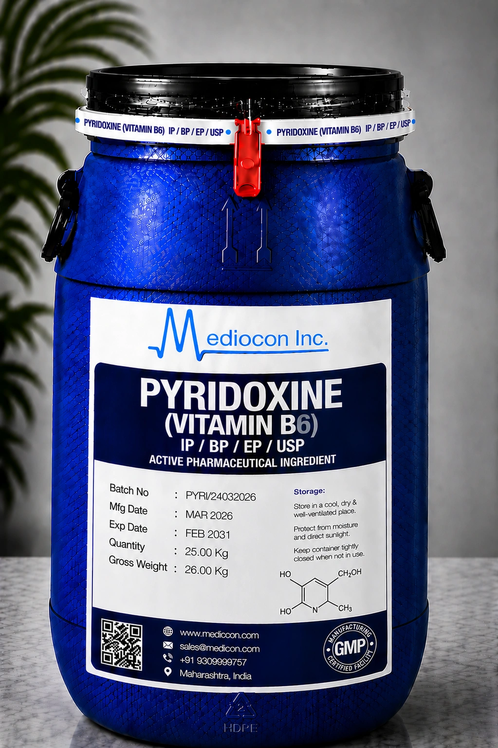 Pyridoxine (Vitamin B6) API — Mediocon Inc