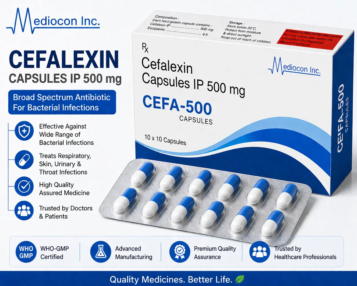 Cefalexin Capsules IP 500 mg