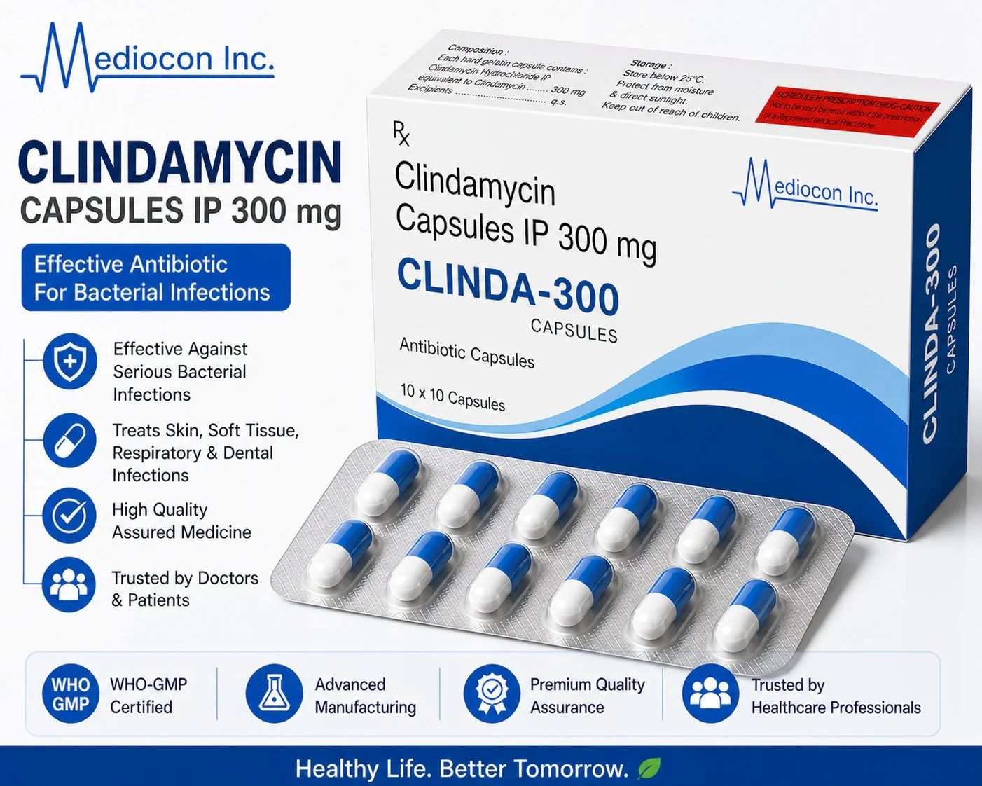 Clindamycin Capsules IP 300 mg