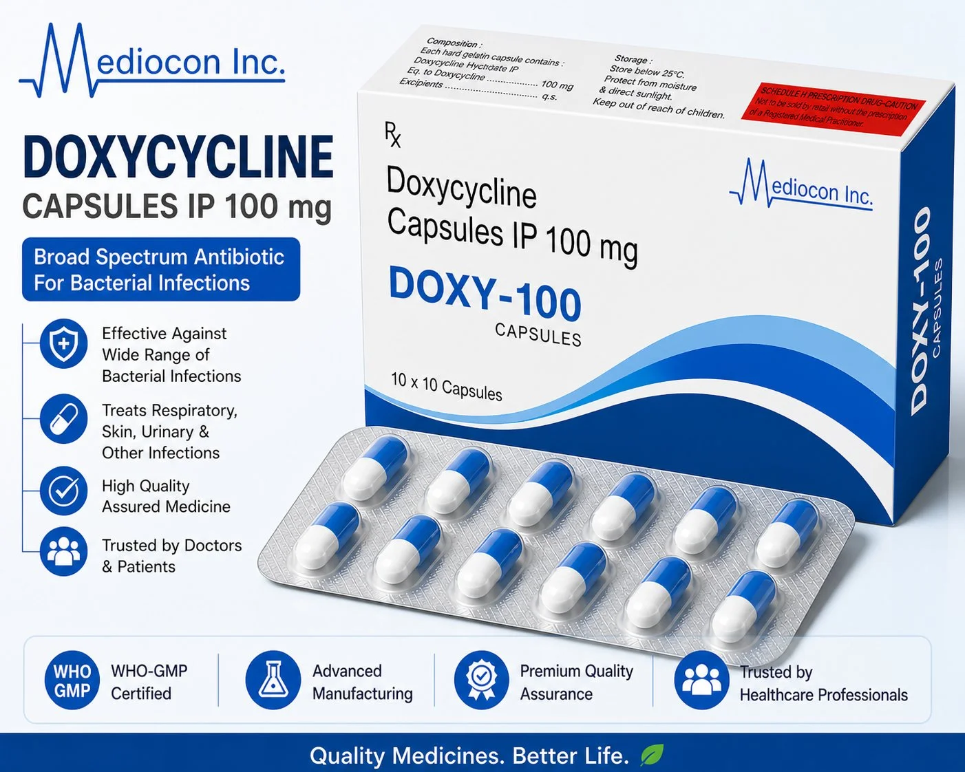 Doxycycline Capsules IP 100 mg