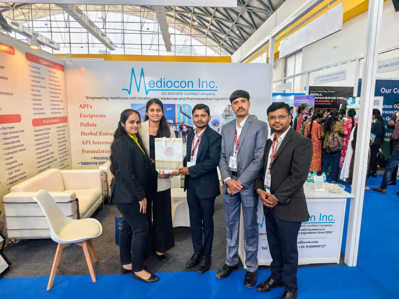 Visitor engagement at the Mediocon Inc booth in Hyderabad