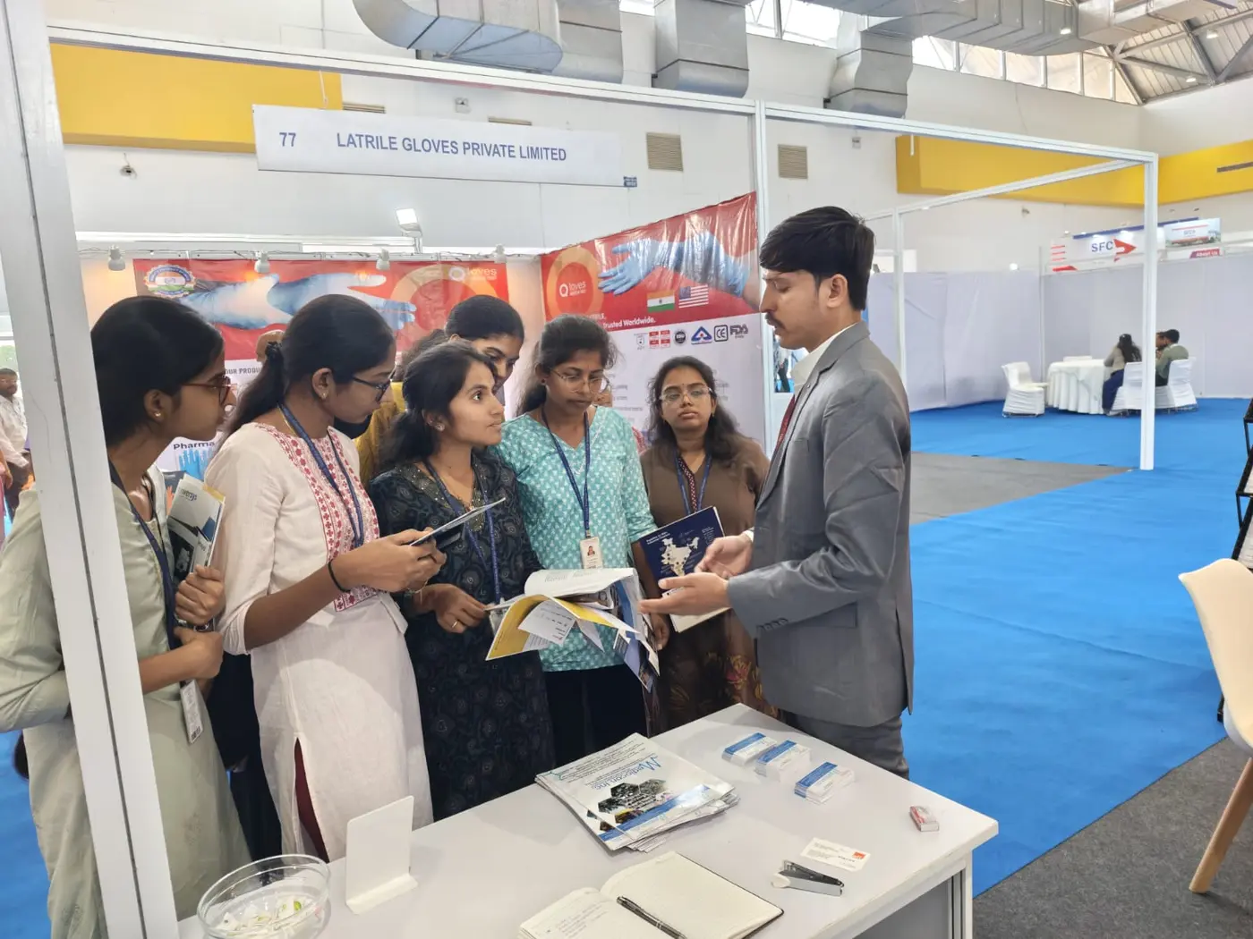 Mediocon Inc client meeting at the exhibition stall in Hyderabad