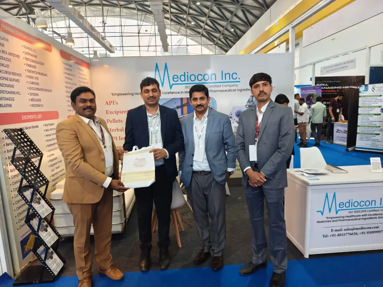 Visitors at the Mediocon Inc exhibition stall in Hyderabad