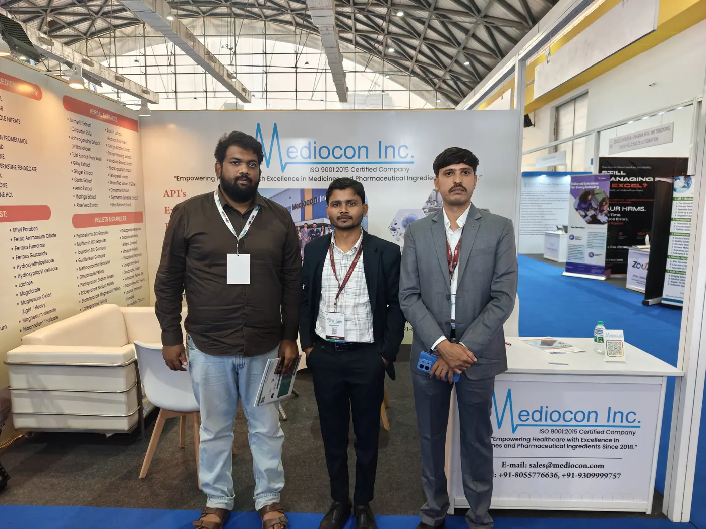 Mediocon Inc leadership team at India Pharma Expo 2026, Hyderabad