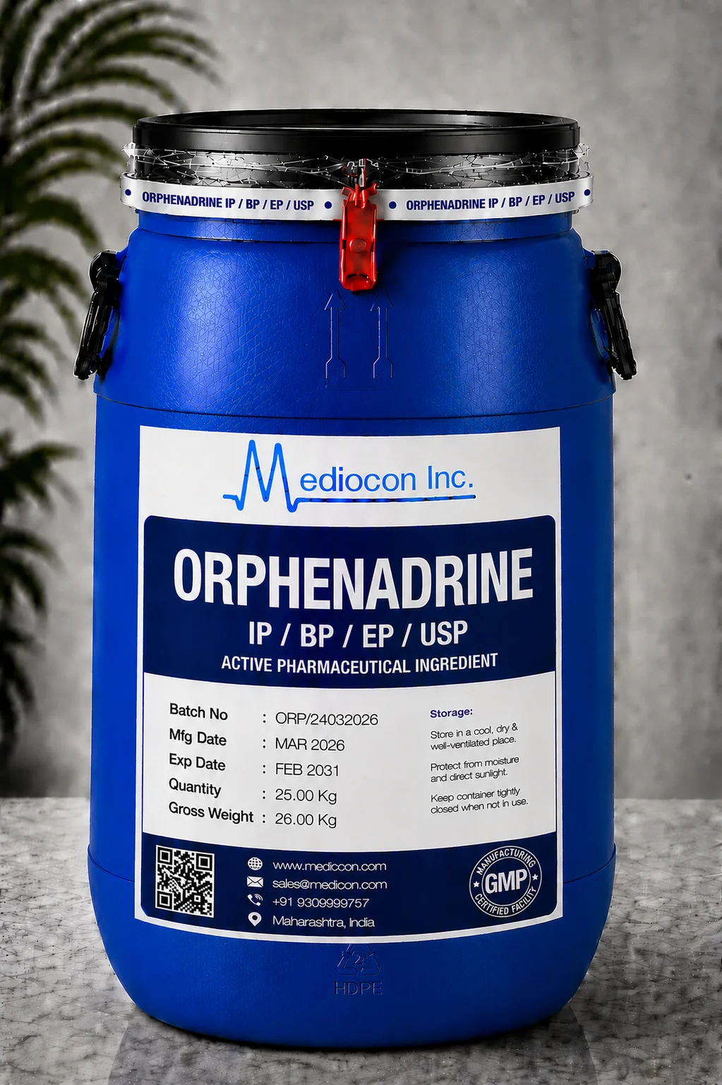 Orphenadrine API Supplier Manufacturer Aurangabad Maharashtra India &mdash; Mediocon Inc