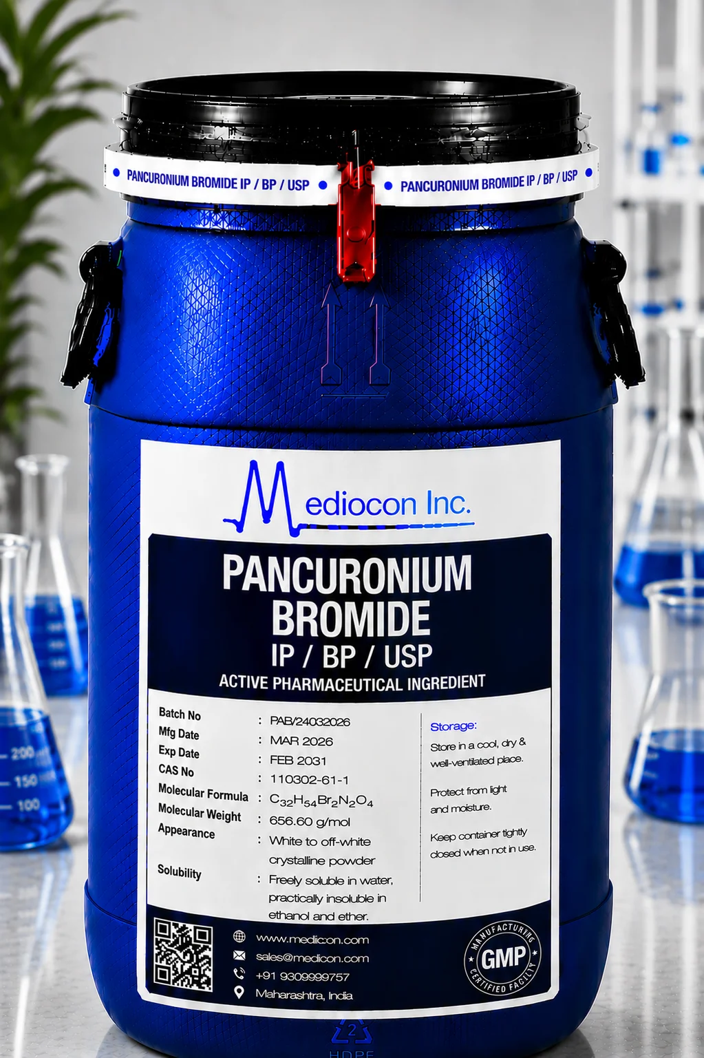 Pancuronium Bromide API Supplier Manufacturer Aurangabad Maharashtra India &mdash; Mediocon Inc