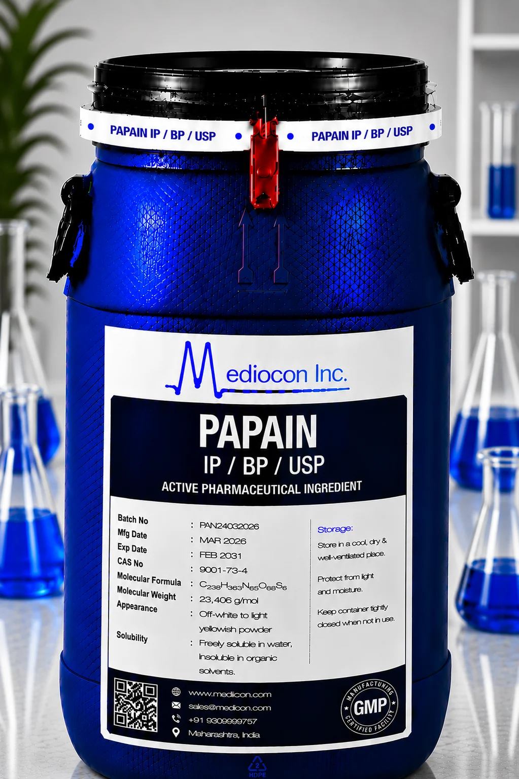 Papain API Supplier Manufacturer Aurangabad Maharashtra India &mdash; Mediocon Inc