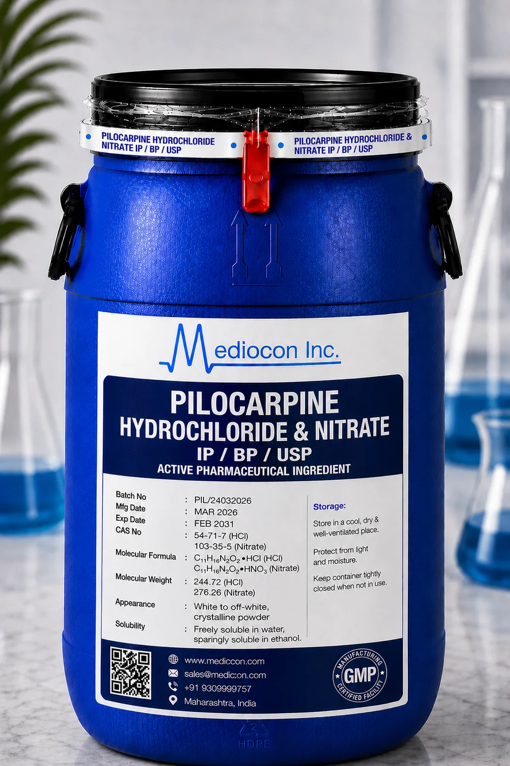 Pilocarpine Hydrochloride & Nitrate API Supplier Manufacturer Aurangabad Maharashtra India &mdash; Mediocon Inc