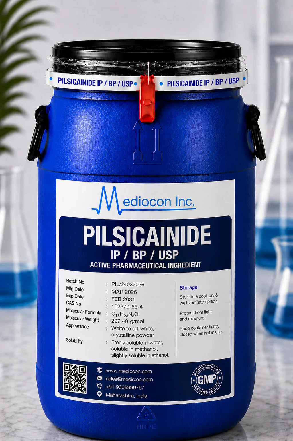 Pilsicainide API Supplier Manufacturer Aurangabad Maharashtra India &mdash; Mediocon Inc
