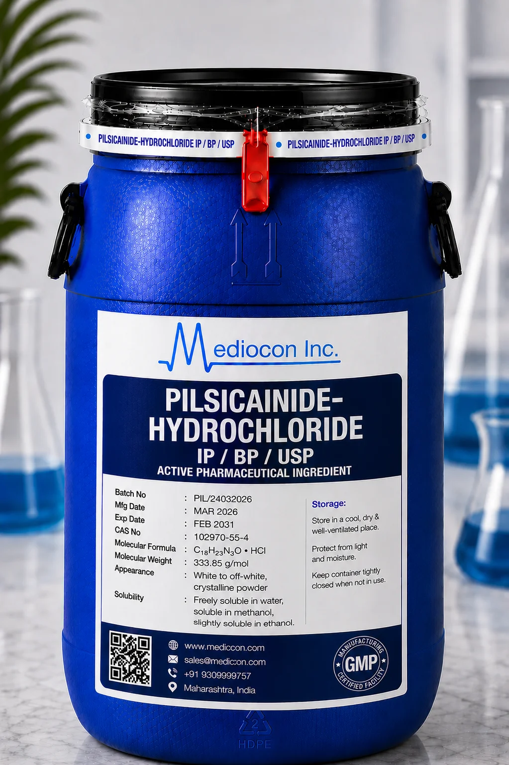 Pilsicainide Hydrochloride API Supplier Manufacturer Aurangabad Maharashtra India &mdash; Mediocon Inc