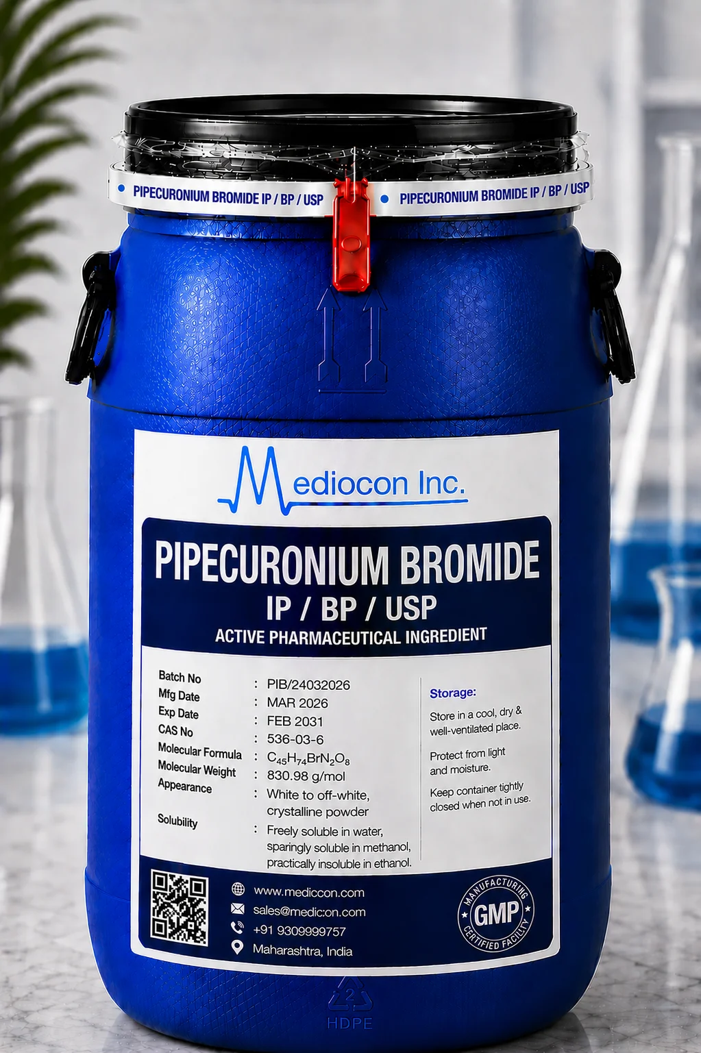 Pipecuronium Bromide API Supplier Manufacturer Aurangabad Maharashtra India &mdash; Mediocon Inc