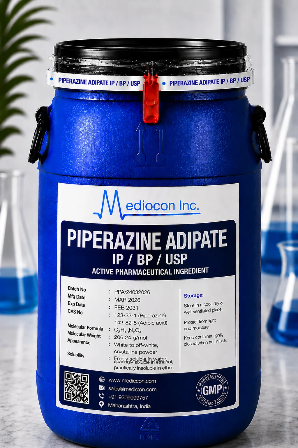 Piperazine Adipate API Supplier Manufacturer Aurangabad Maharashtra India &mdash; Mediocon Inc
