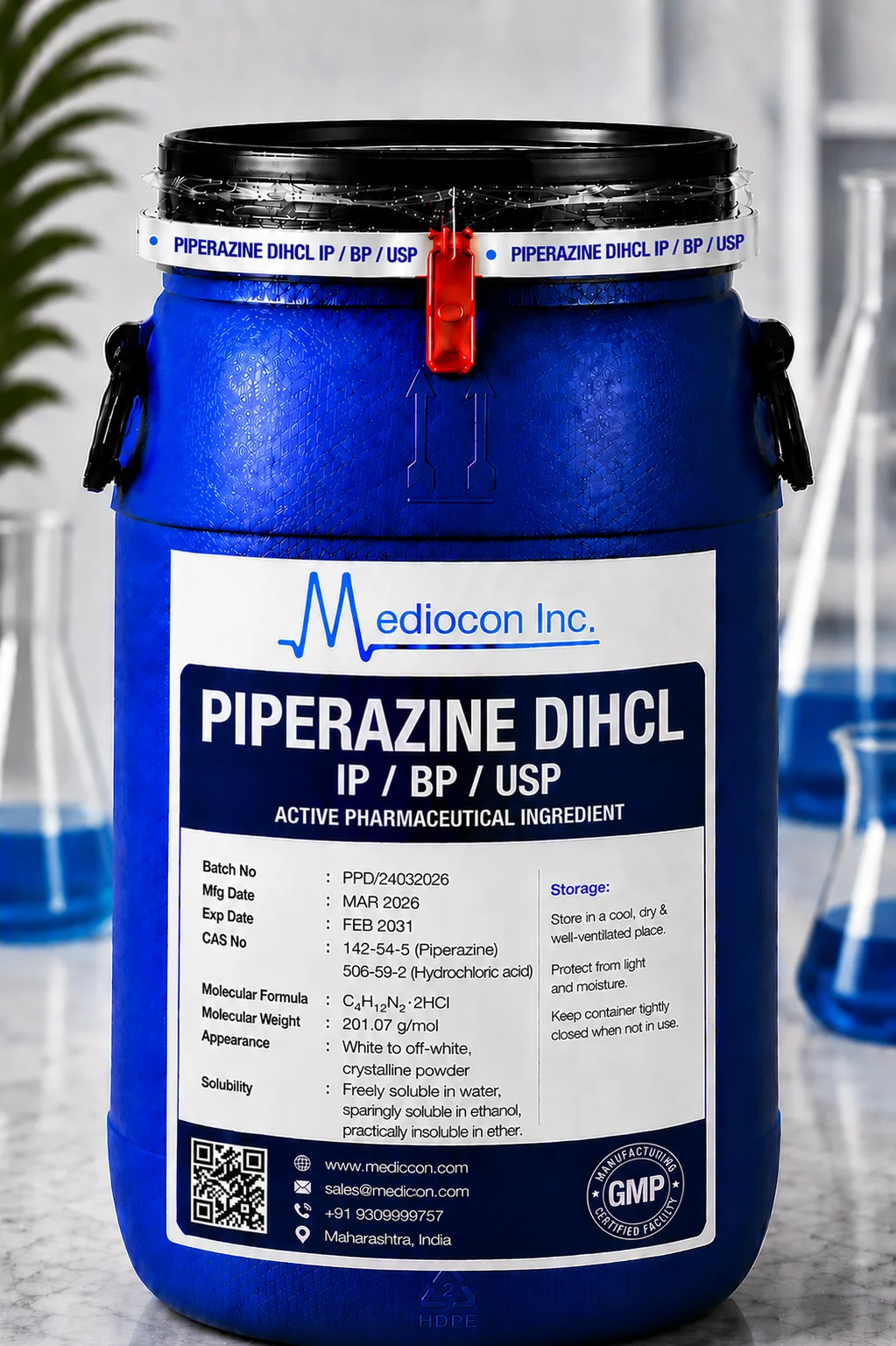 Piperazine DiHCl API Supplier Manufacturer Aurangabad Maharashtra India &mdash; Mediocon Inc