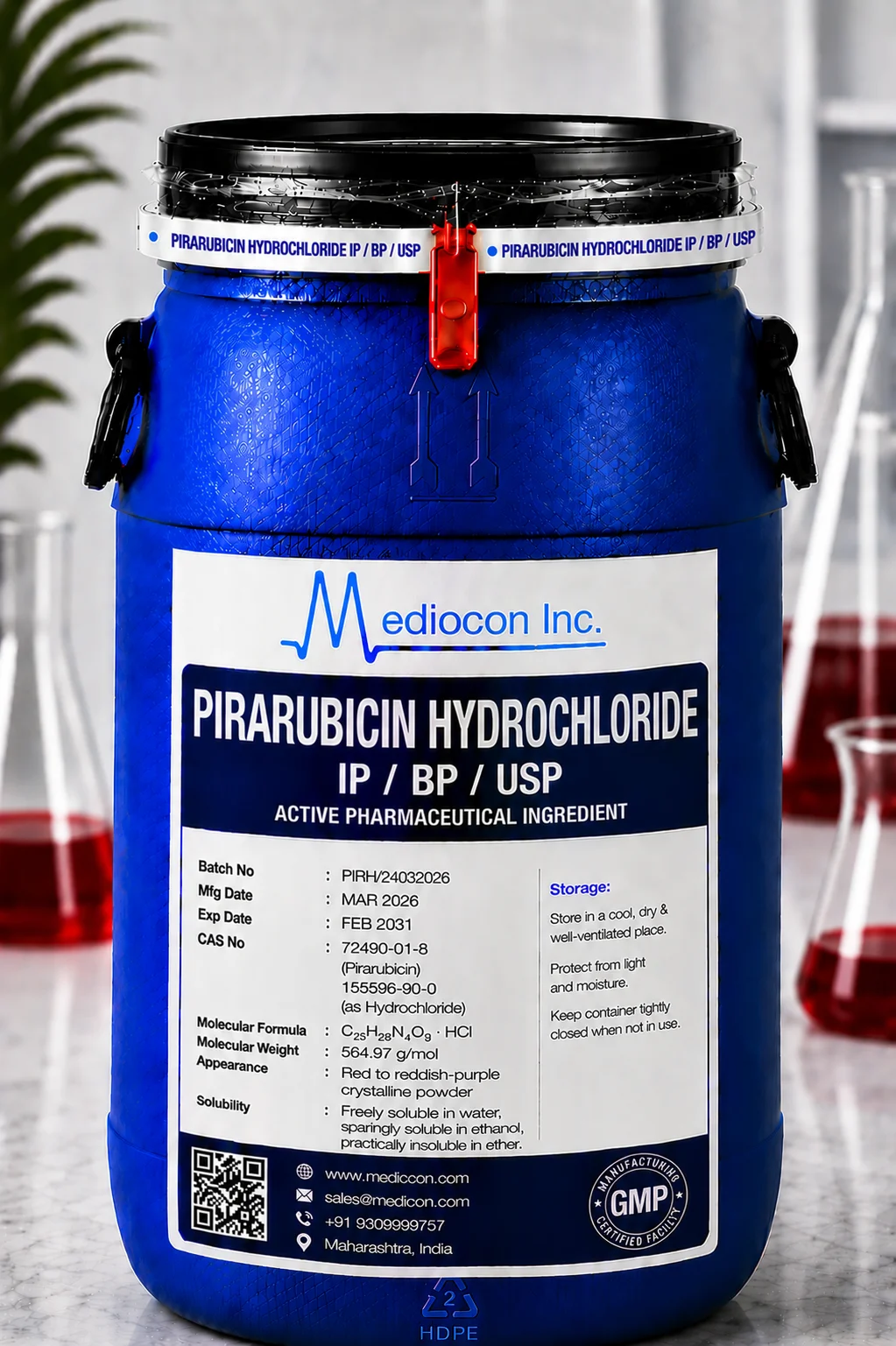 Pirarubicin Hydrochloride API Supplier Manufacturer Aurangabad Maharashtra India &mdash; Mediocon Inc