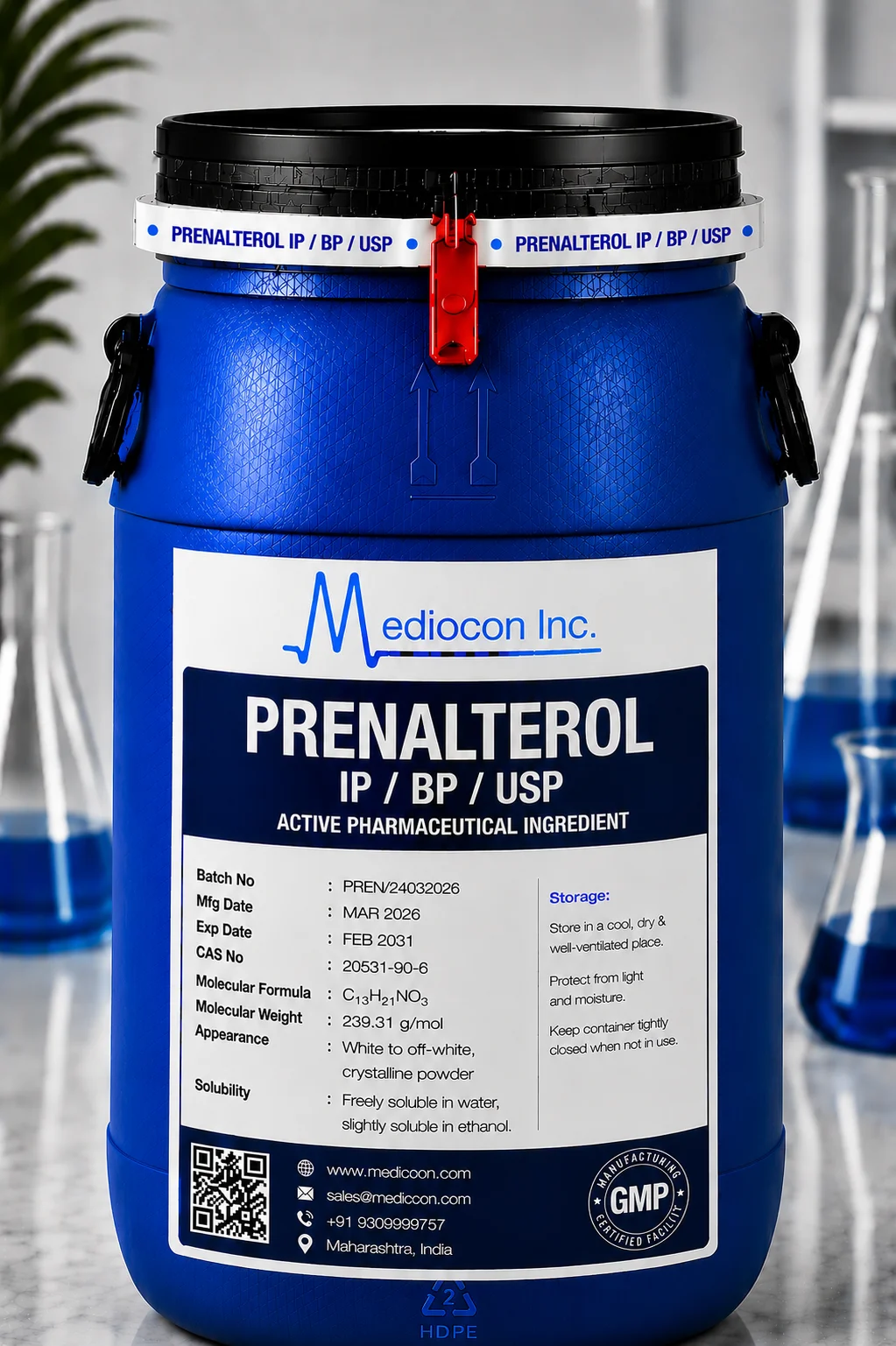 Prenalterol API Supplier Manufacturer Aurangabad Maharashtra India &mdash; Mediocon Inc