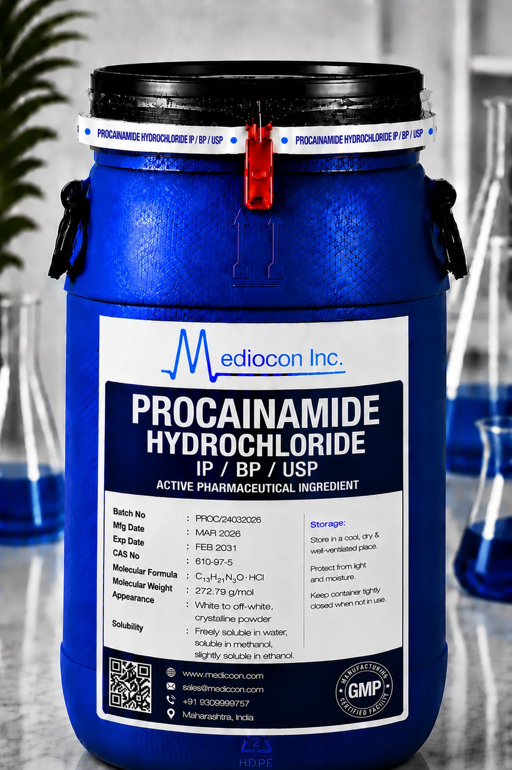Procainamide Hydrochloride API Supplier Manufacturer Aurangabad Maharashtra India &mdash; Mediocon Inc