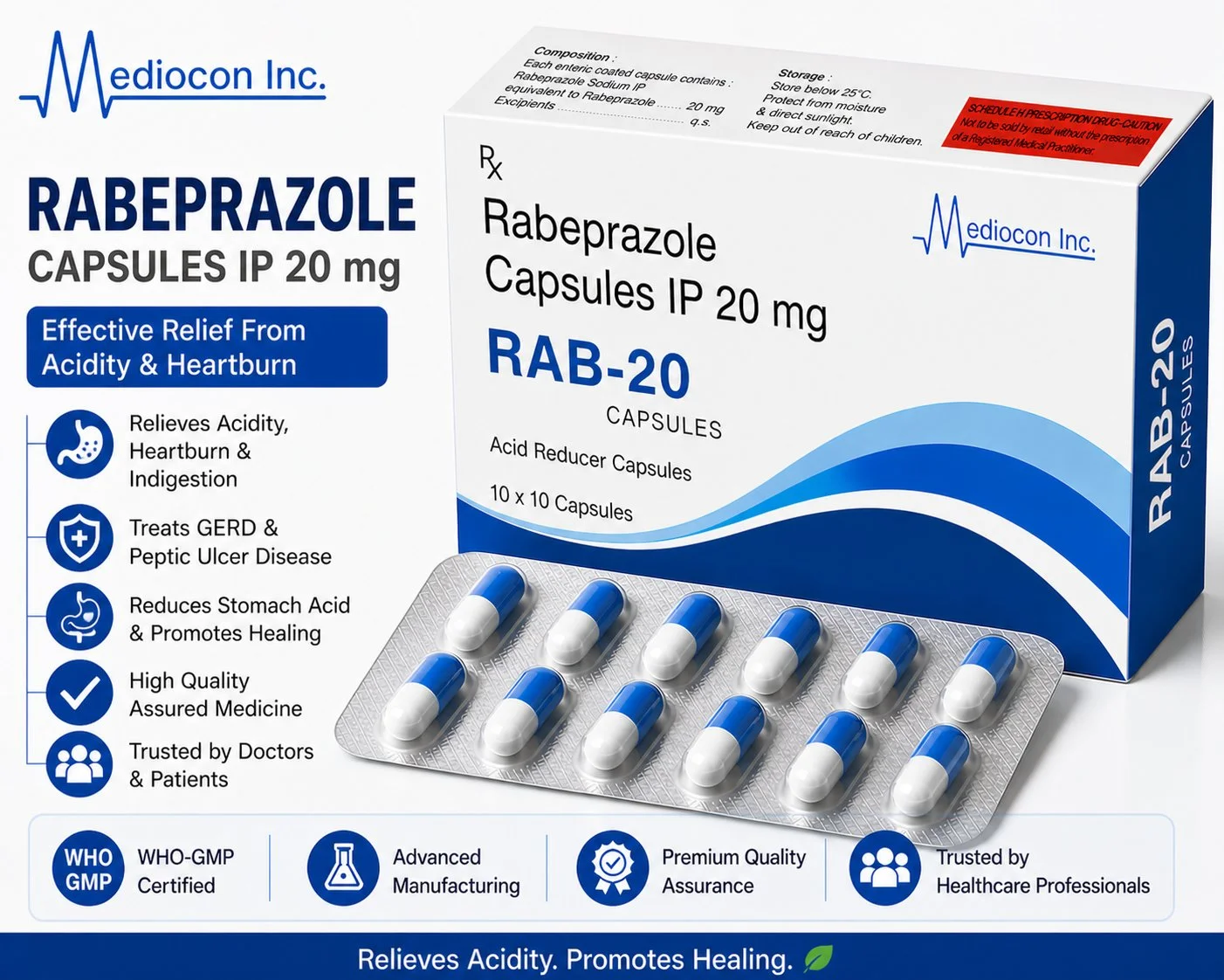 Rabeprazole Capsules IP 20 mg