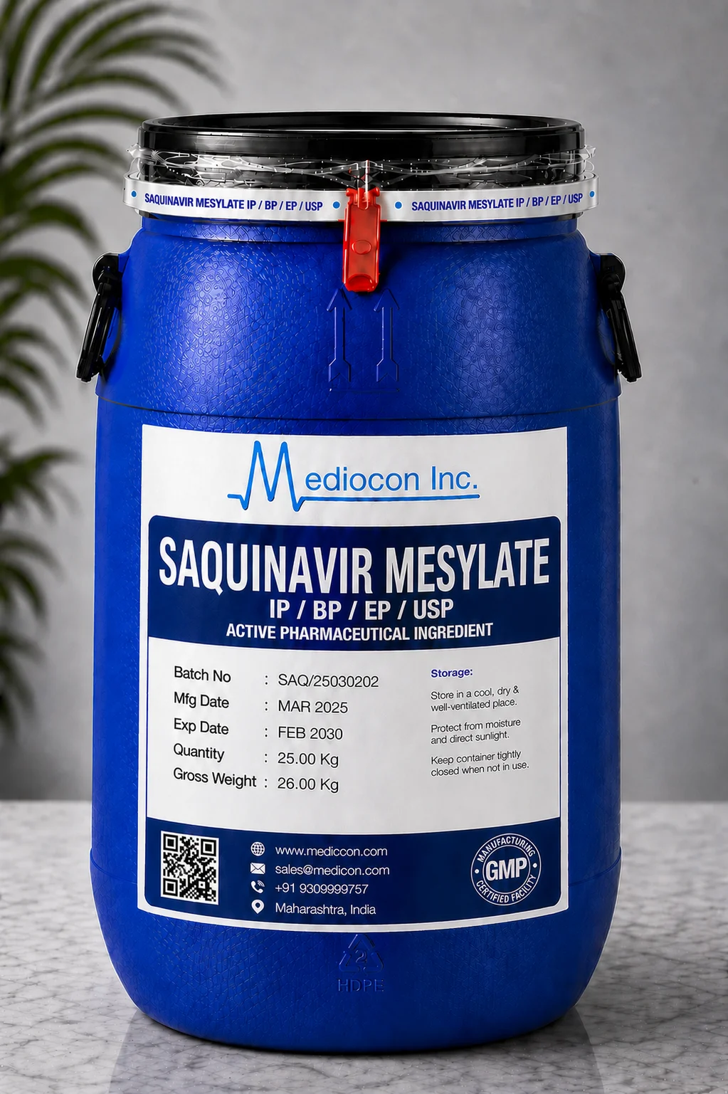 Saquinavir Mesylate API — Mediocon Inc, Aurangabad Maharashtra India