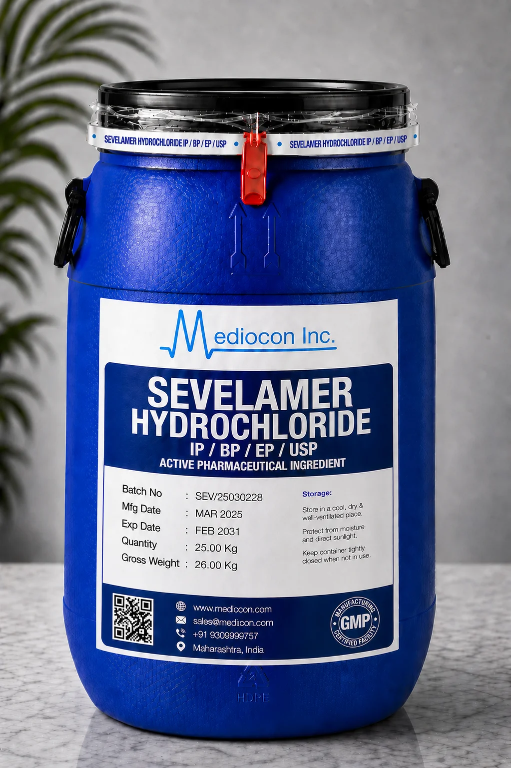 Sevelamer Hydrochloride API Supplier Manufacturer Aurangabad Maharashtra India — Mediocon Inc