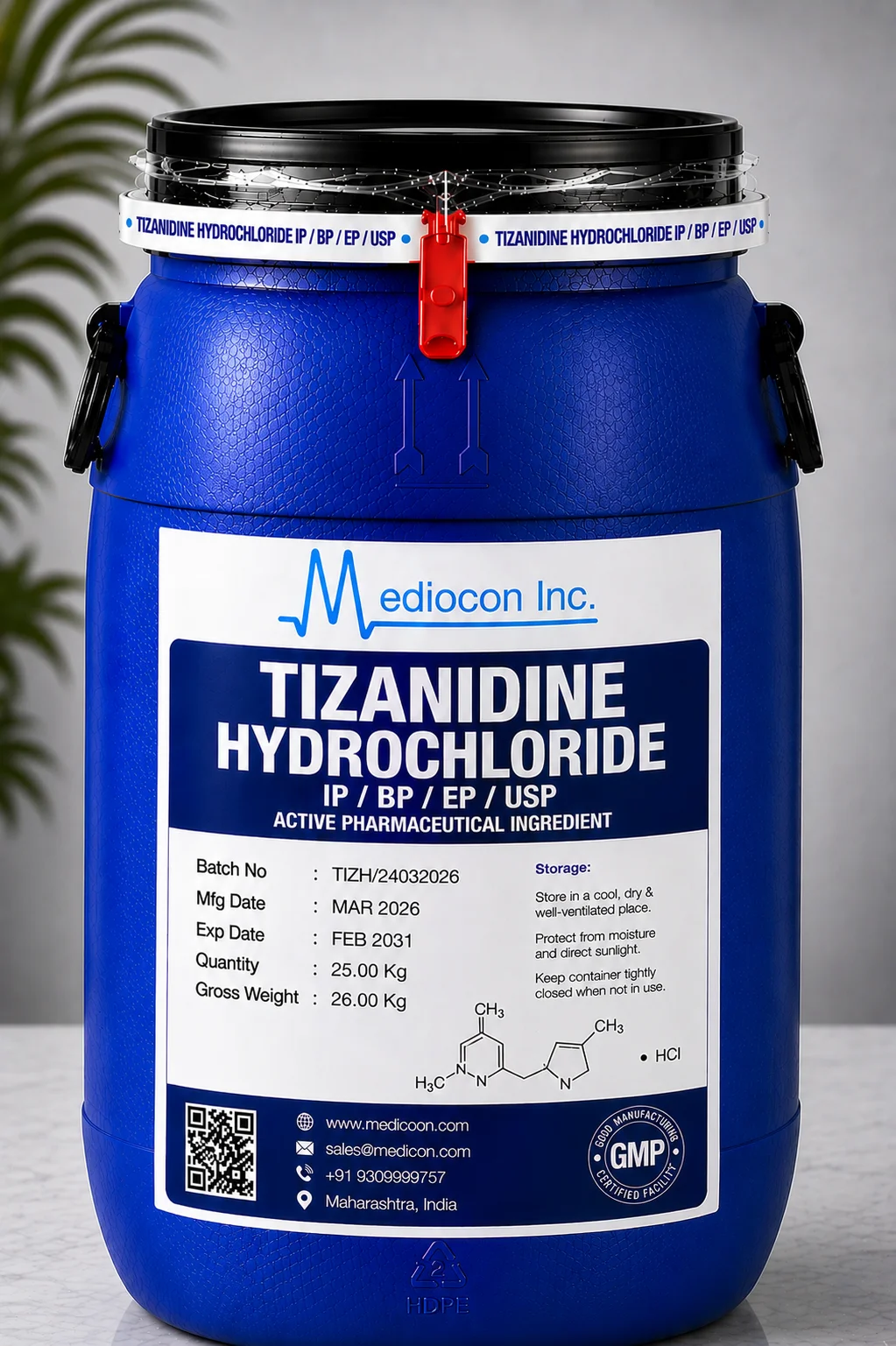 Tizanidine Hydrochloride API — Mediocon Inc