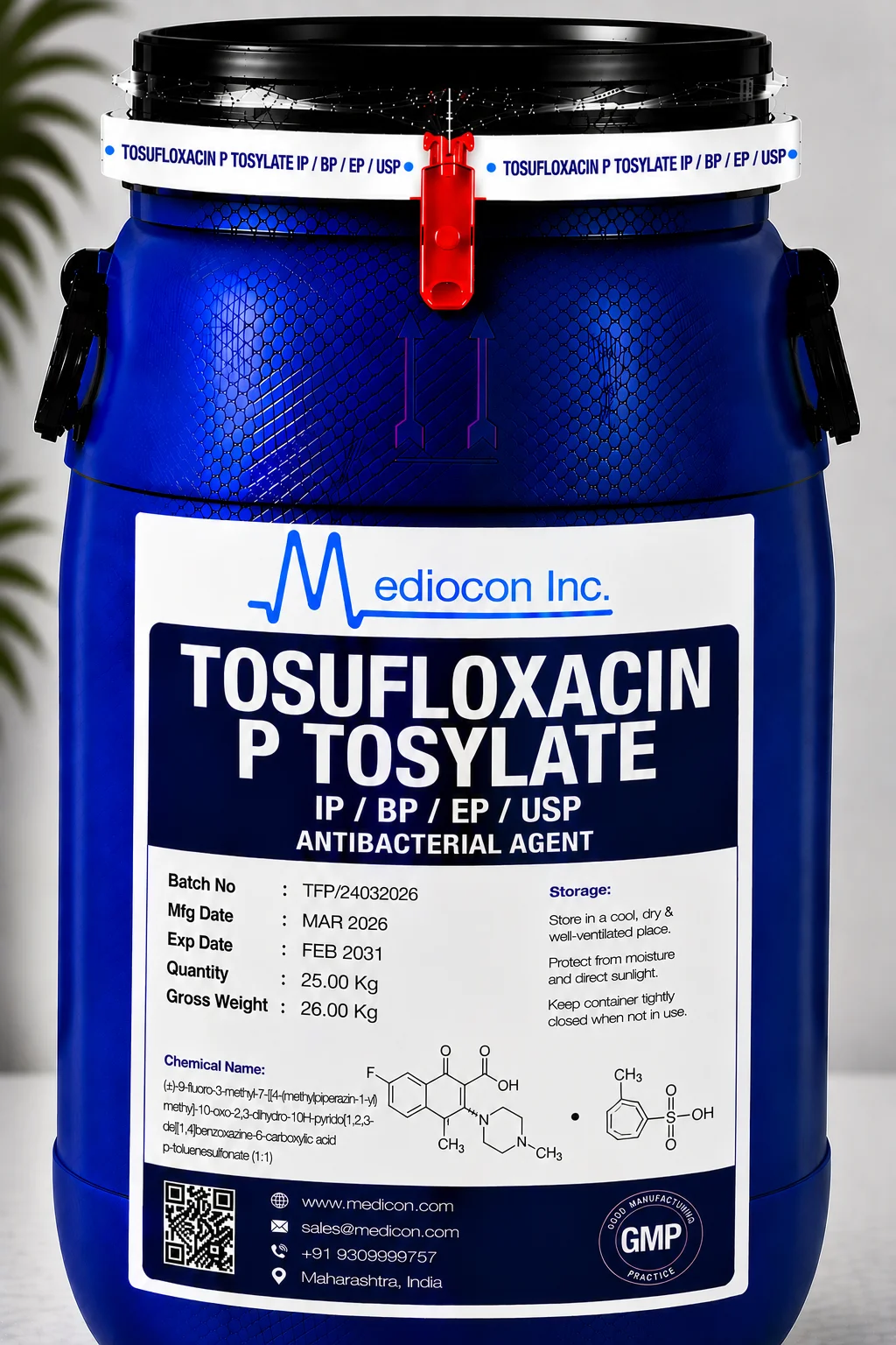 Tosufloxacin P Tosylate API — Mediocon Inc