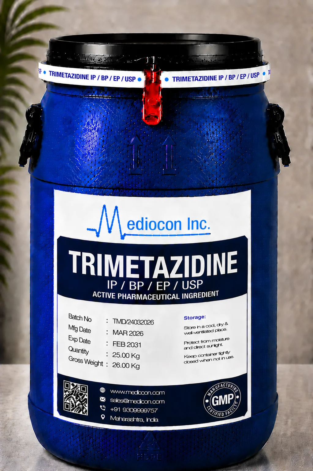 Trimetazidine API — Mediocon Inc