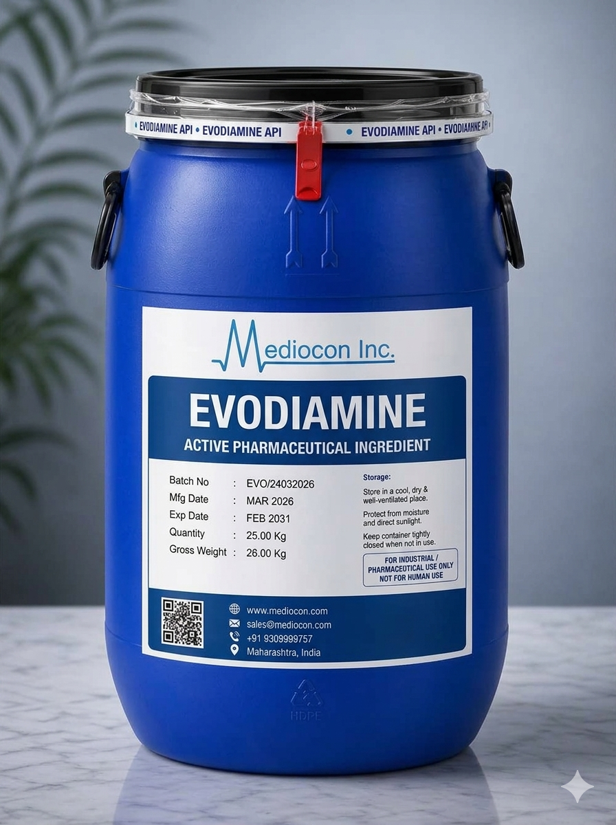 Evodiamine API Manufacturer and Supplier in India — Mediocon Inc