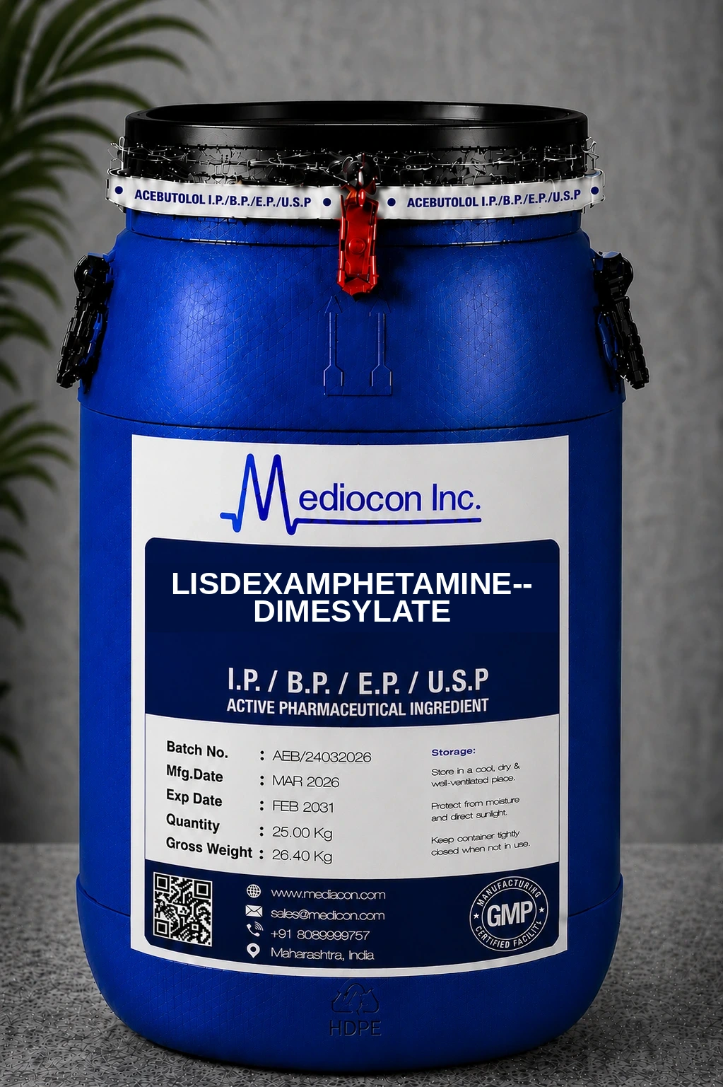 Lisdexamfetamine Dimesylate API Manufacturer & Supplier in India | MEDIOCON INC — Mediocon Inc