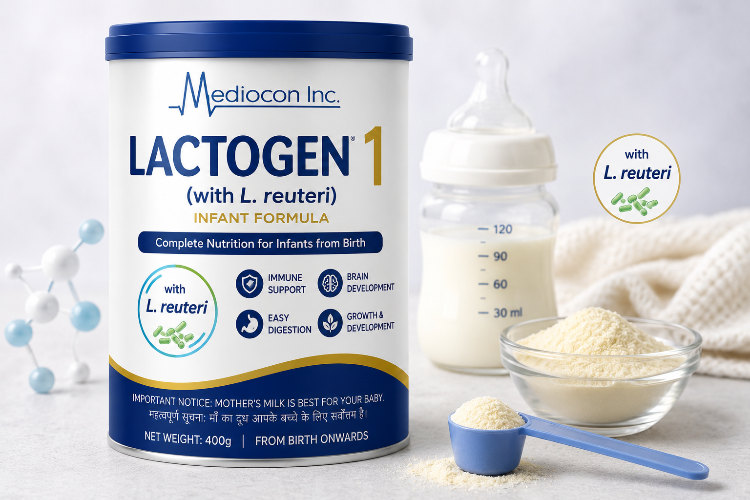 Lactogen 1 (with L. reuteri) Manufacturer and Supplier in India — Mediocon Inc