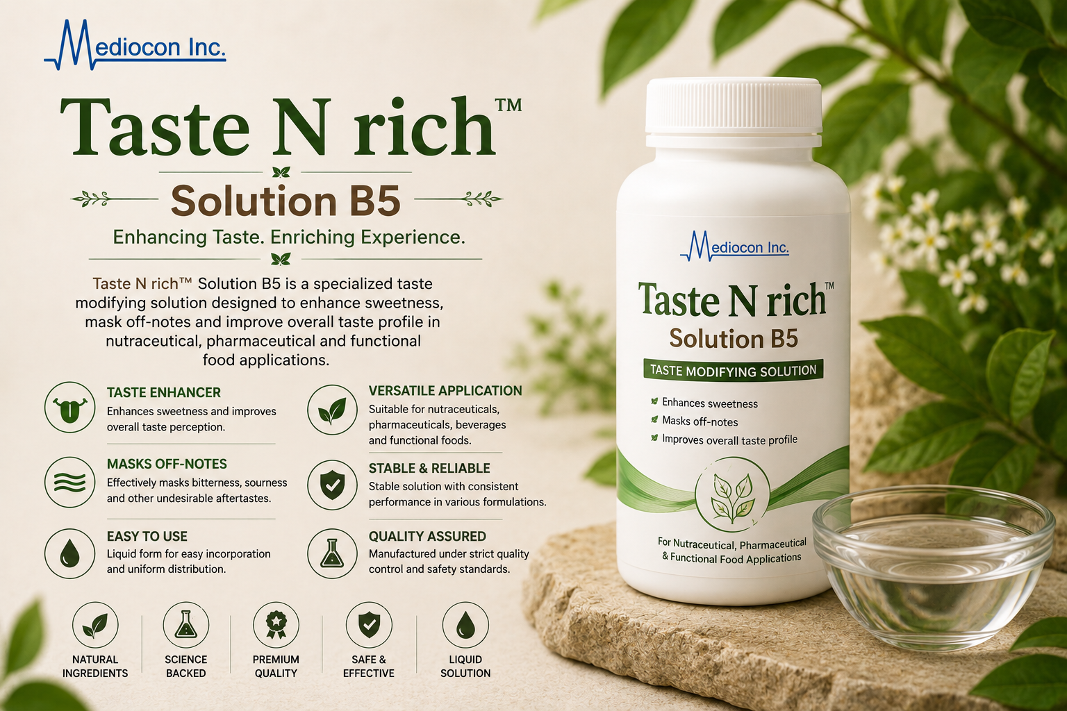Taste N rich™ Solution B5 Manufacturer and Supplier in India | Mediocon Inc — Mediocon Inc