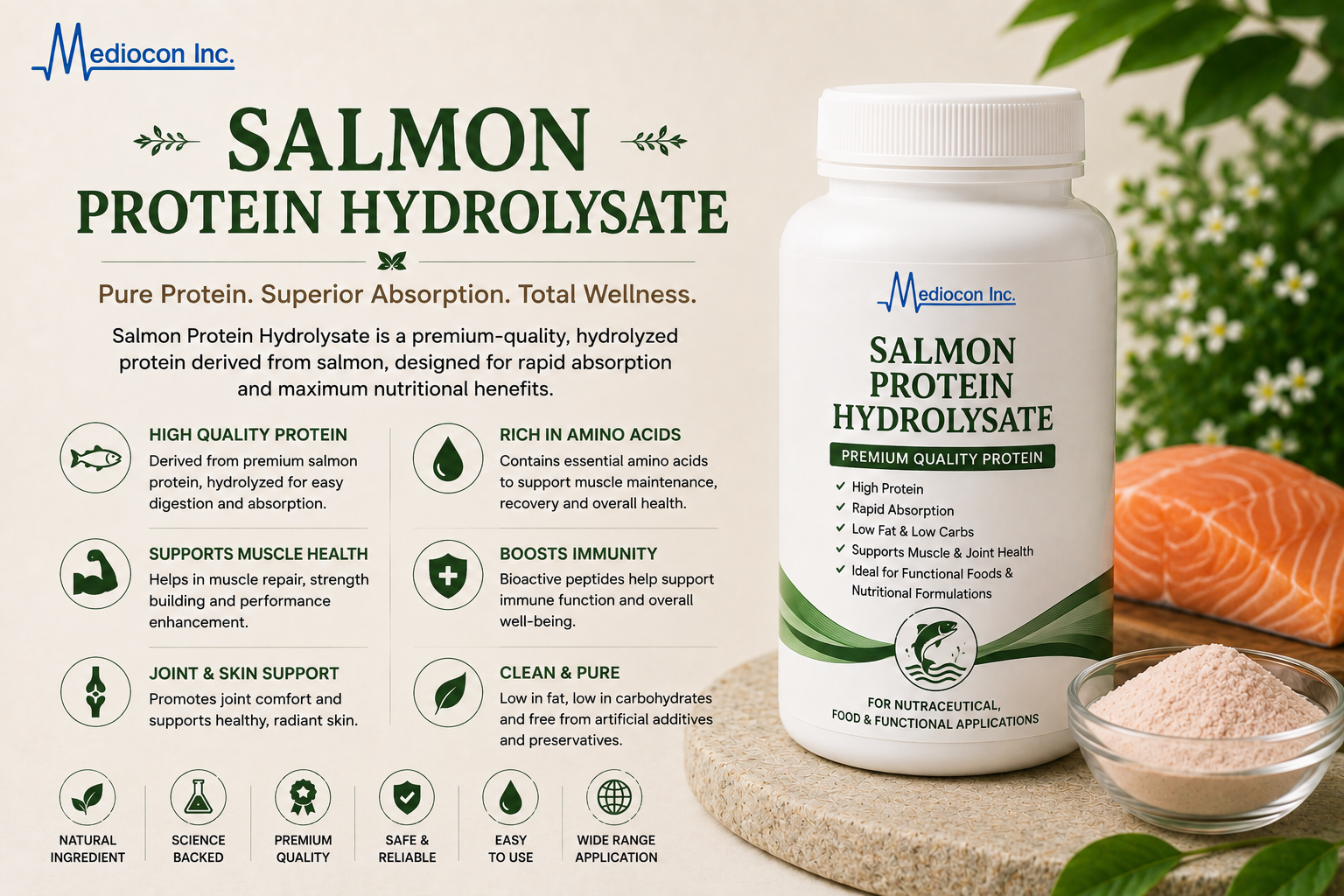 Salmon Protein Hydrolysate Manufacturer and Supplier in India — Mediocon Inc