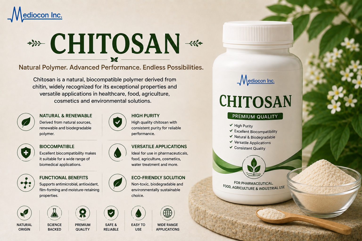 Chitosan Manufacturer and Supplier in India — Mediocon Inc