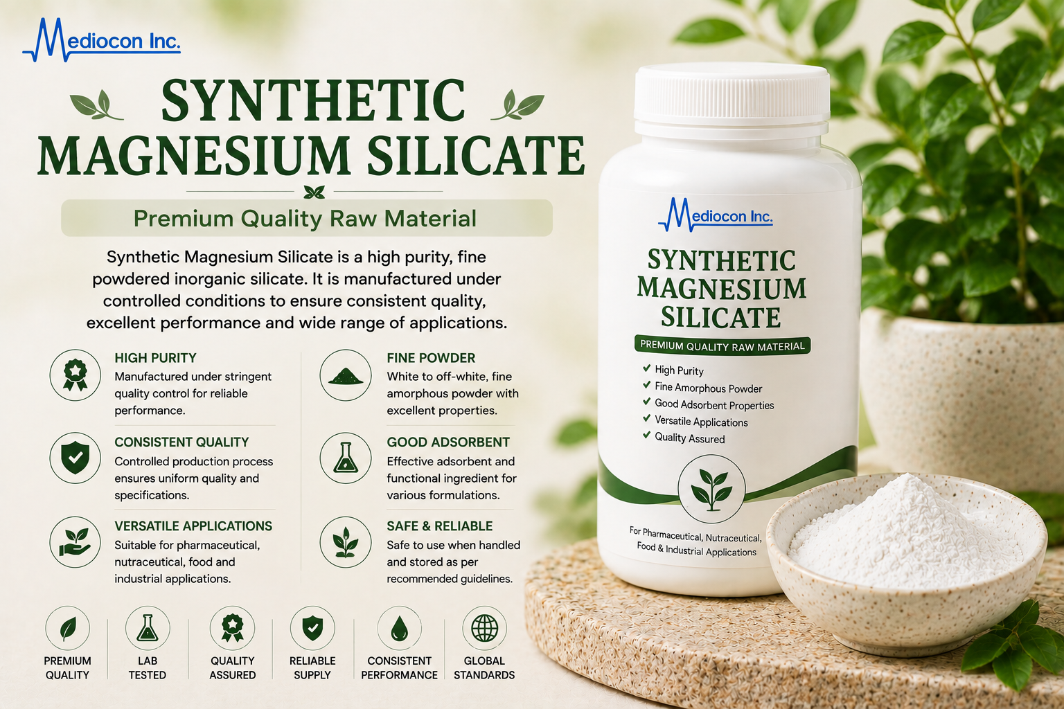 Synthetic Magnesium Silicate Manufacturer and Supplier in India — Mediocon Inc