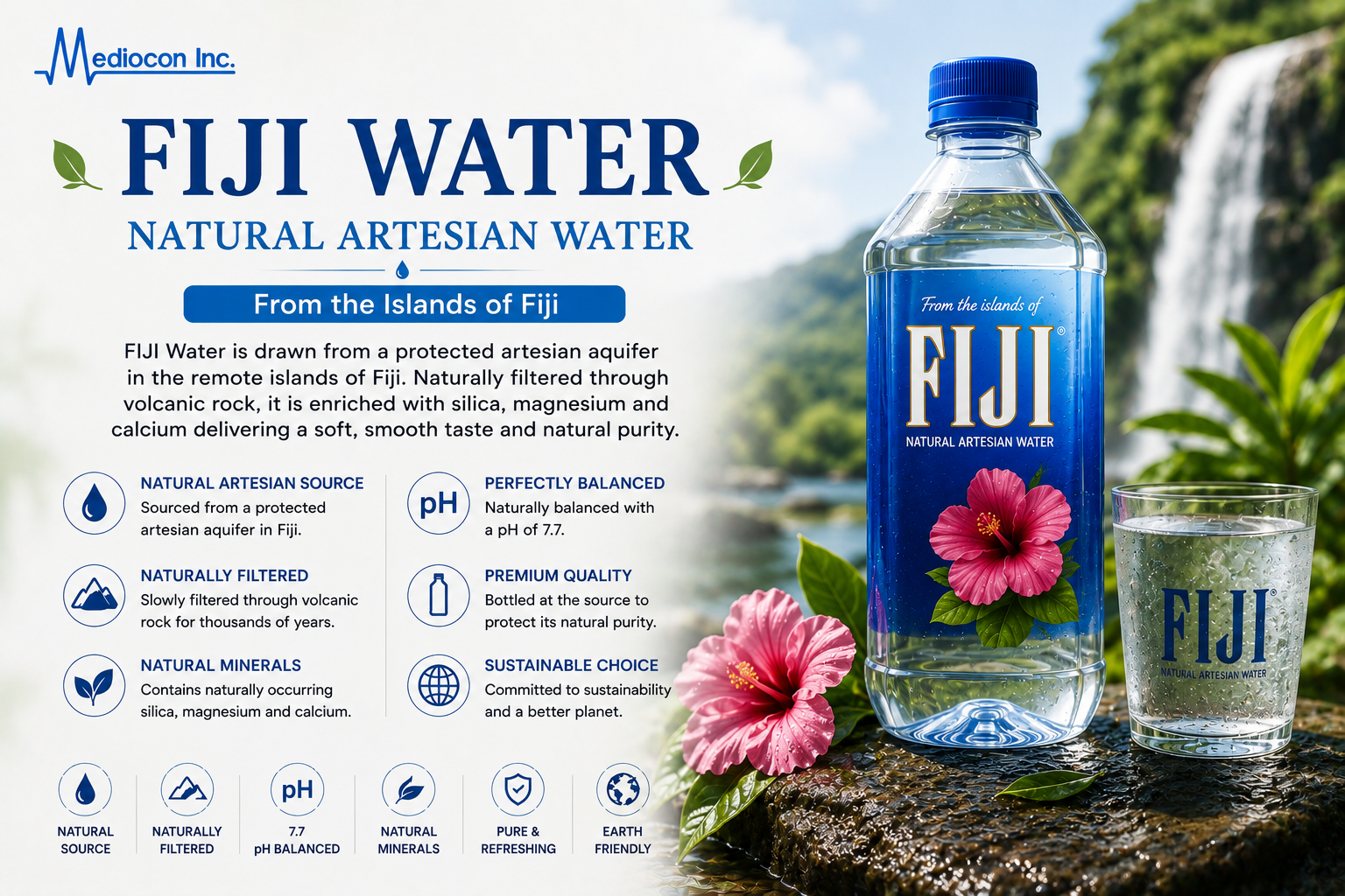 FIJI Water – Natural Artesian Water Manufacturer and Supplier in India — Mediocon Inc
