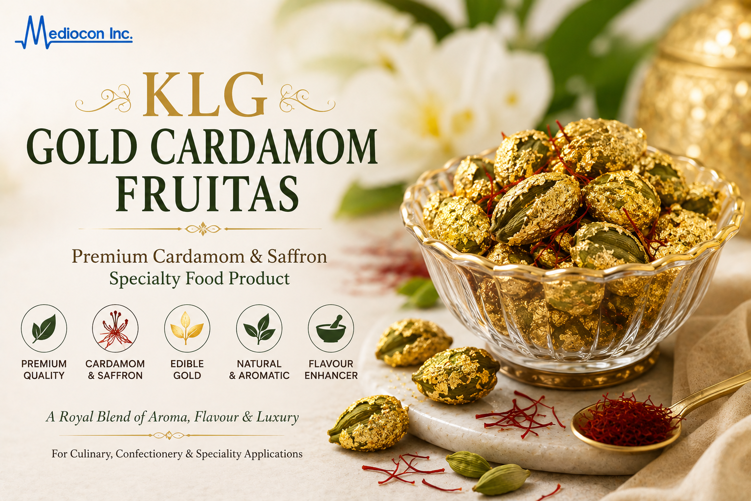 KLG Gold Cardamom Fruitas Manufacturer and Supplier in India — Mediocon Inc