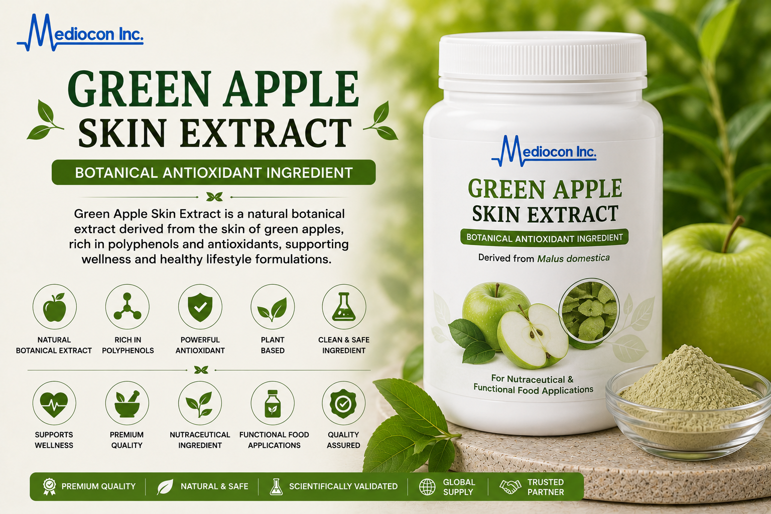 Green Apple Skin Extract Manufacturer and Supplier in India — Mediocon Inc