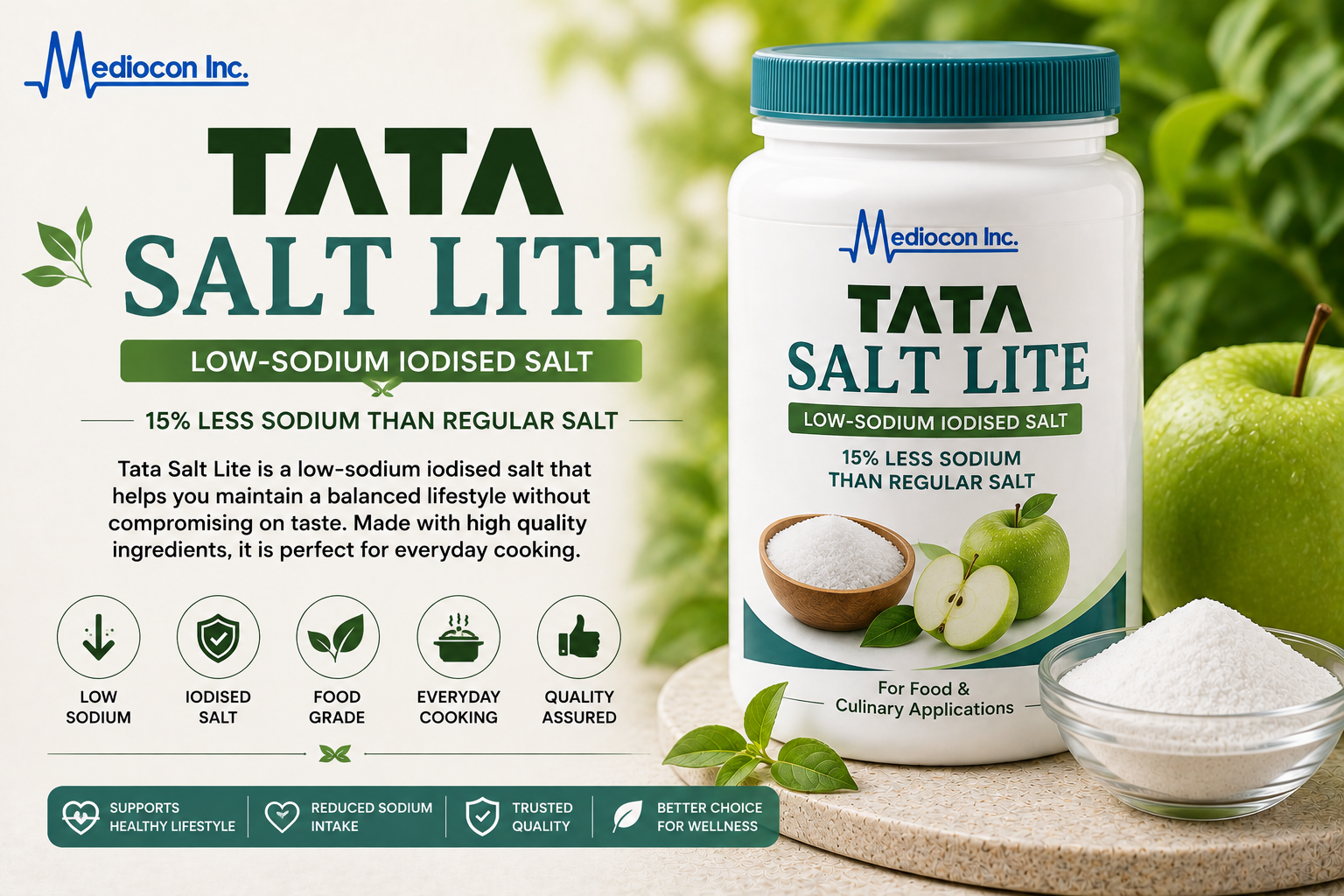 Tata Salt Lite Manufacturer and Supplier in India — Mediocon Inc