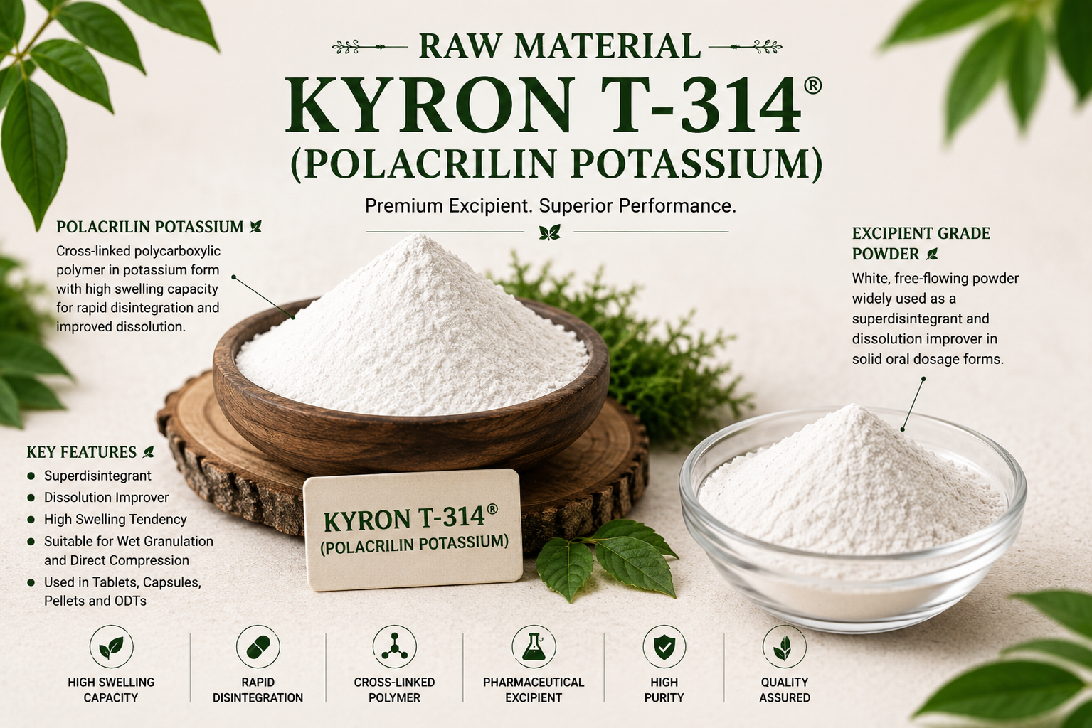 KYRON T-314® (Polacrilin Potassium) Manufacturer and Supplier in India | Mediocon INC — Mediocon Inc