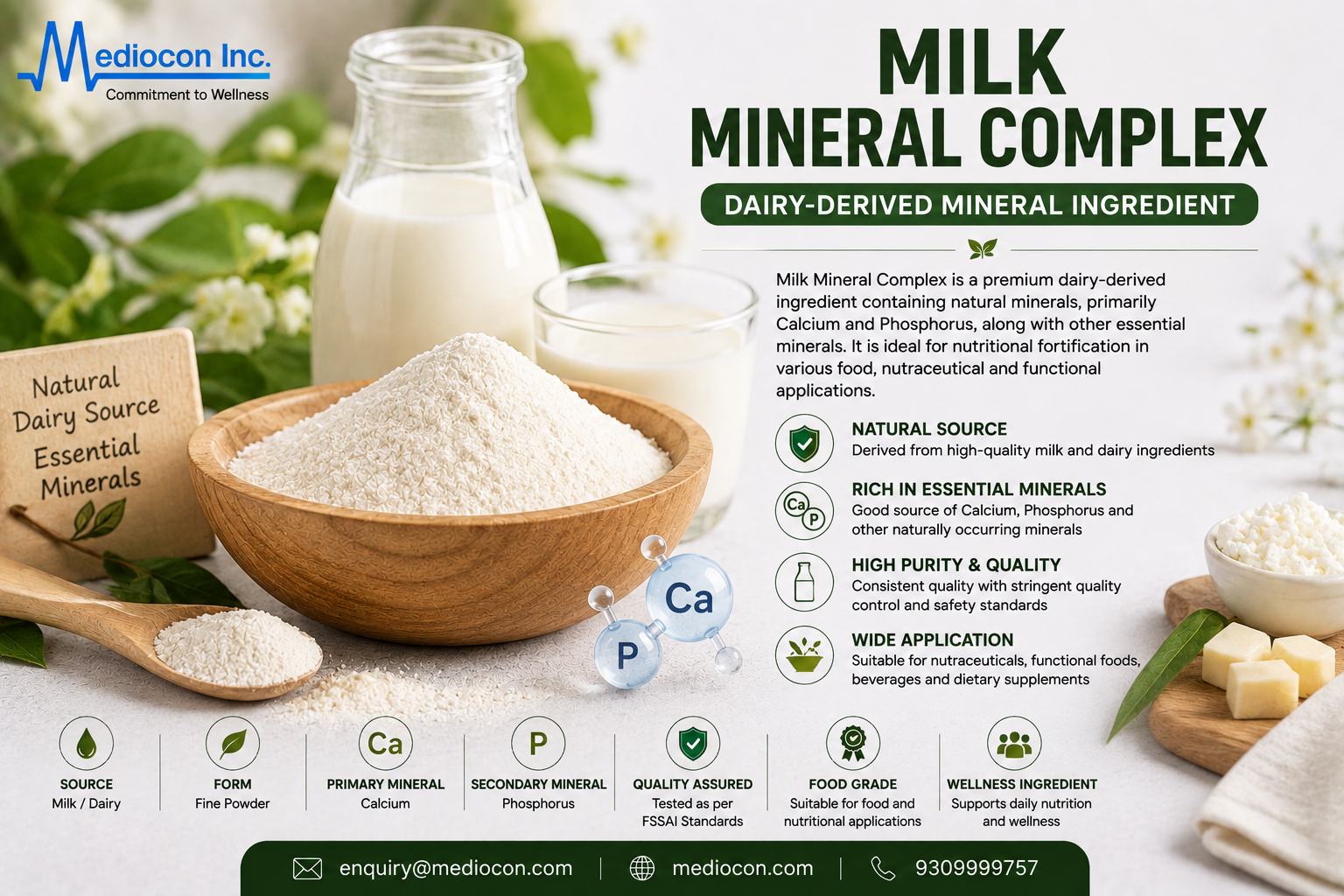 Milk Mineral Complex Manufacturer & Supplier in India | MEDIOCON INC — Mediocon Inc