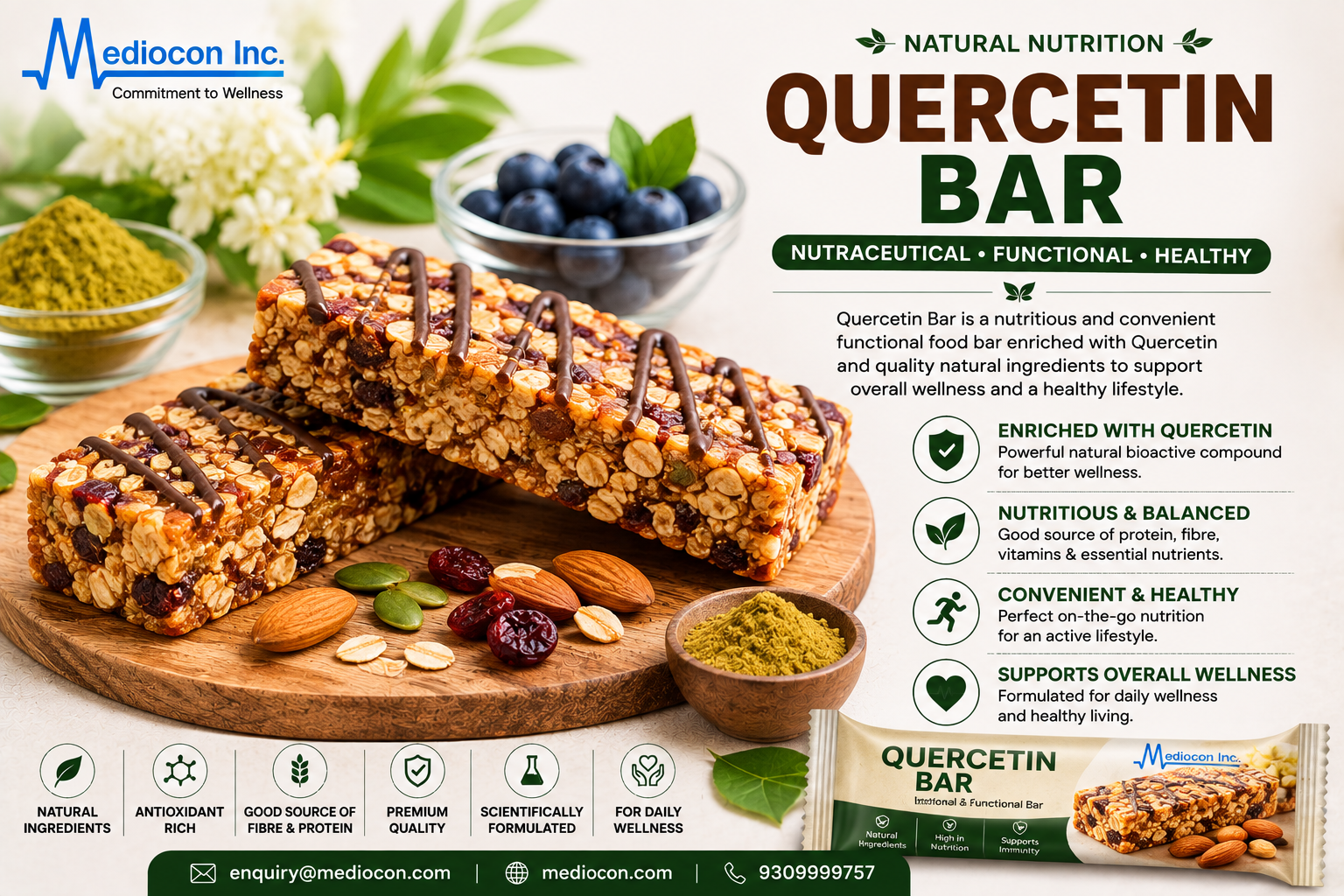 Quercetin Bar Manufacturer & Supplier in India | MEDIOCON INC — Mediocon Inc