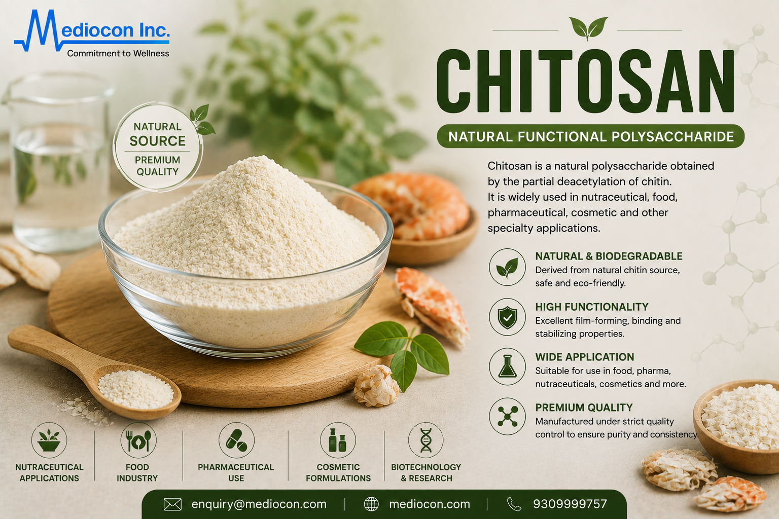 Chitosan Manufacturer & Supplier in India | MEDIOCON INC — Mediocon Inc
