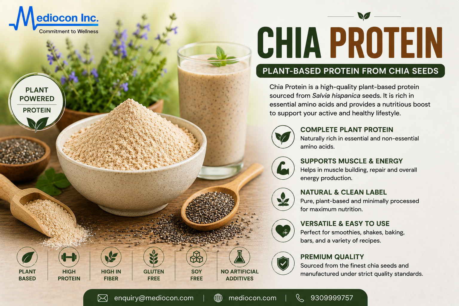 Chia Protein Manufacturer & Supplier in India | MEDIOCON INC — Mediocon Inc