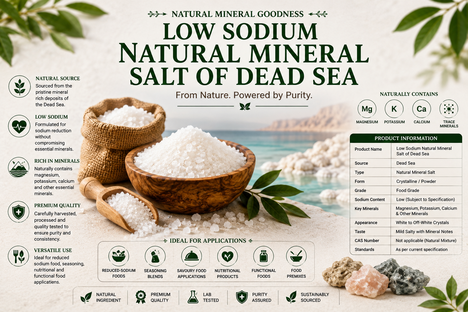 Low Sodium Natural Mineral Salt of Dead Sea Manufacturer and Supplier in India | Mediocon INC — Mediocon Inc