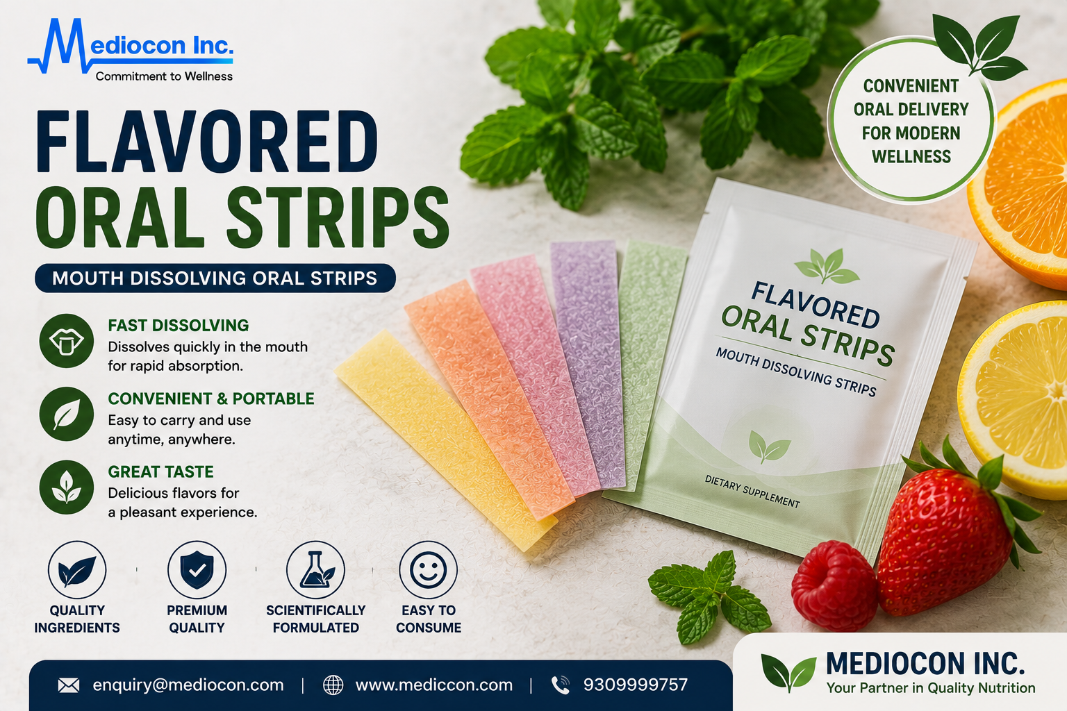 Flavored Oral Strips Manufacturer & Supplier in India | MEDIOCON INC — Mediocon Inc