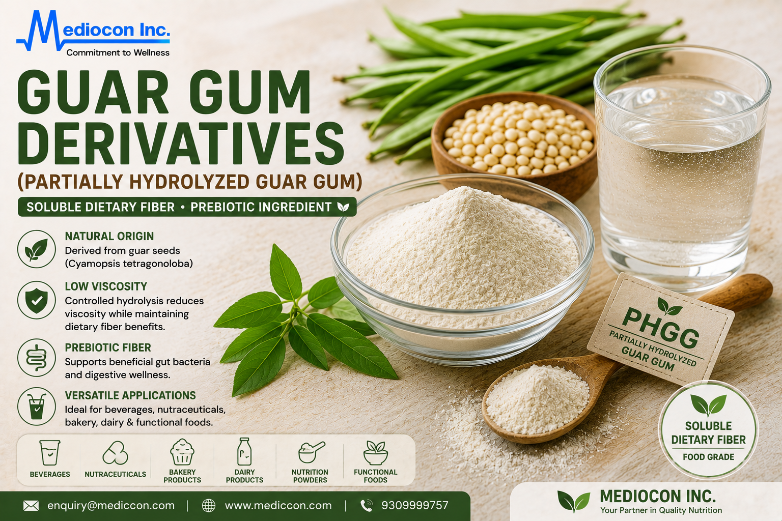 Guar Gum Derivatives (Partially Hydrolyzed Guar Gum) Manufacturer & Supplier in India | MEDIOCON INC — Mediocon Inc