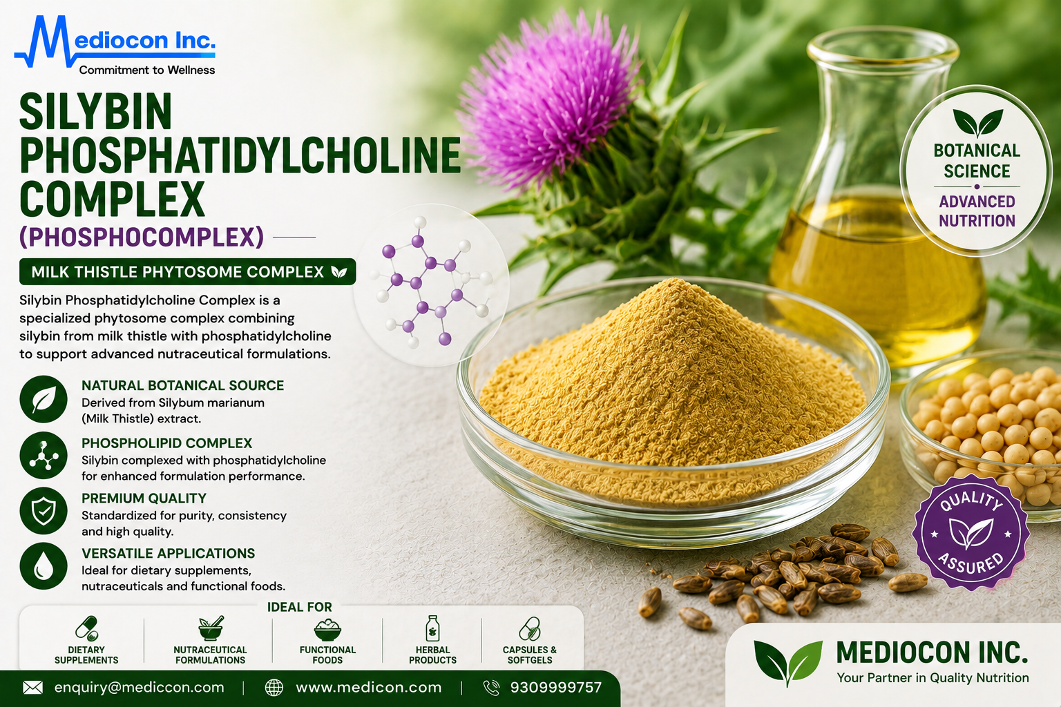 Silybin Phosphatidylcholine Complex Manufacturer & Supplier in India | MEDIOCON INC — Mediocon Inc
