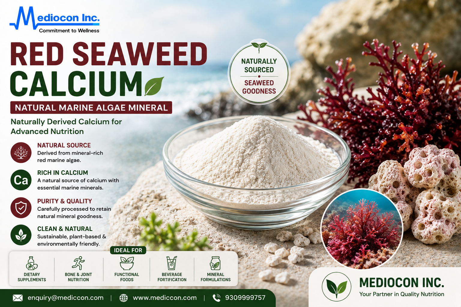 Red Seaweed Calcium Manufacturer & Supplier in India | MEDIOCON INC — Mediocon Inc