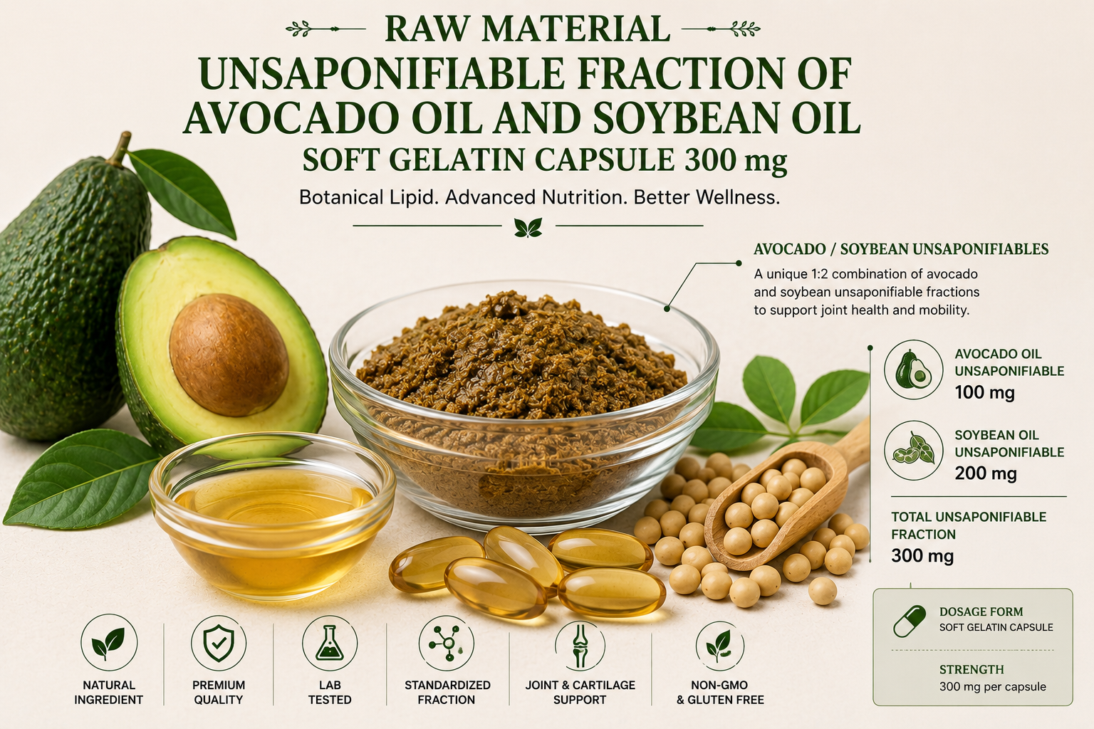 Unsaponifiable Fraction of Avocado Oil and Soybean Oil Soft Gelatin Capsule 300 mg Manufacturer and Supplier in India — Mediocon Inc