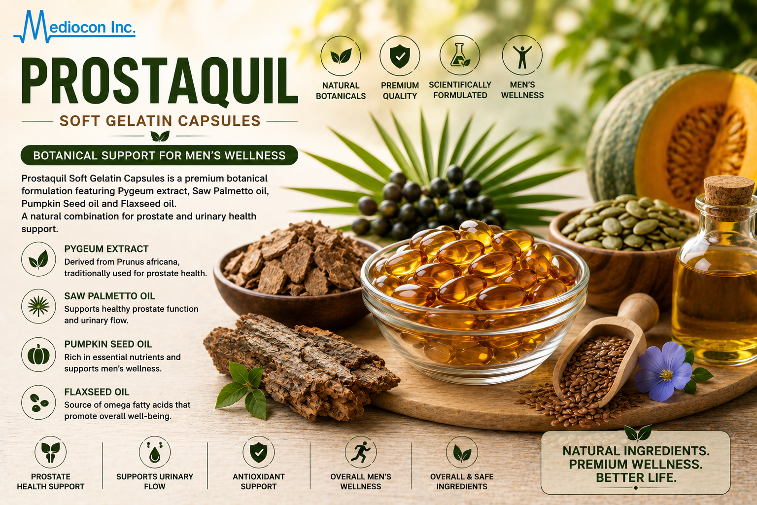 Prostaquil Soft Gelatin Capsules Manufacturer & Supplier in India | MEDIOCON INC — Mediocon Inc